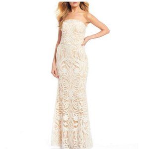 Midnight Doll Strapless Sequin Trumpet Dress (7jr)